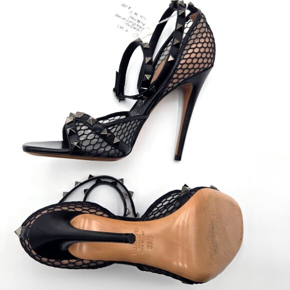 Authentic Valentino Rockstud Fishnet Heel - Picture 3 of 3